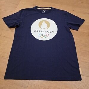 2024 Paris Olympics T-Shirt Mens L Navy‎ Blue Officially Licensed Short Sleeve